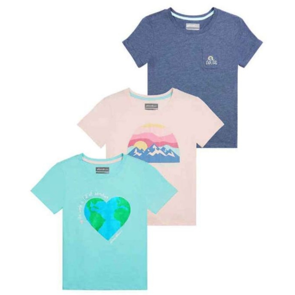 XS 5/6, Eddie Bauer Girls' 3-Pack Tee